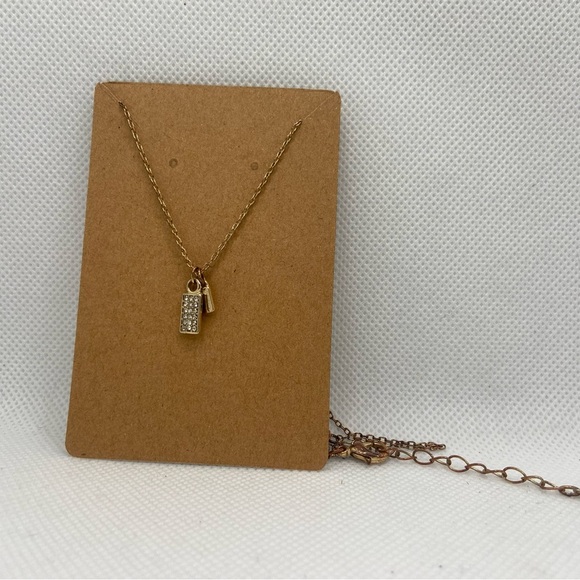 A New Day - Gold Stone and Square Pendant Necklace - Picture 2 of 2